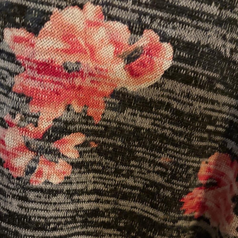 French Laundry Black and Pink Floral Striped Blouse - Picture 4 of 6